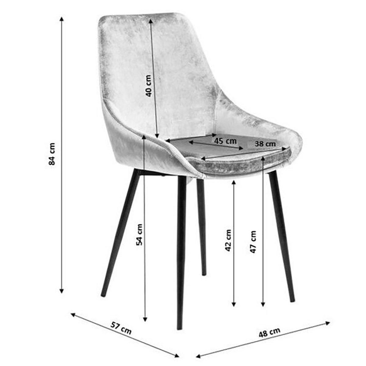 Chaise en velours, EAST SIDE bleu, KARE DESIGN