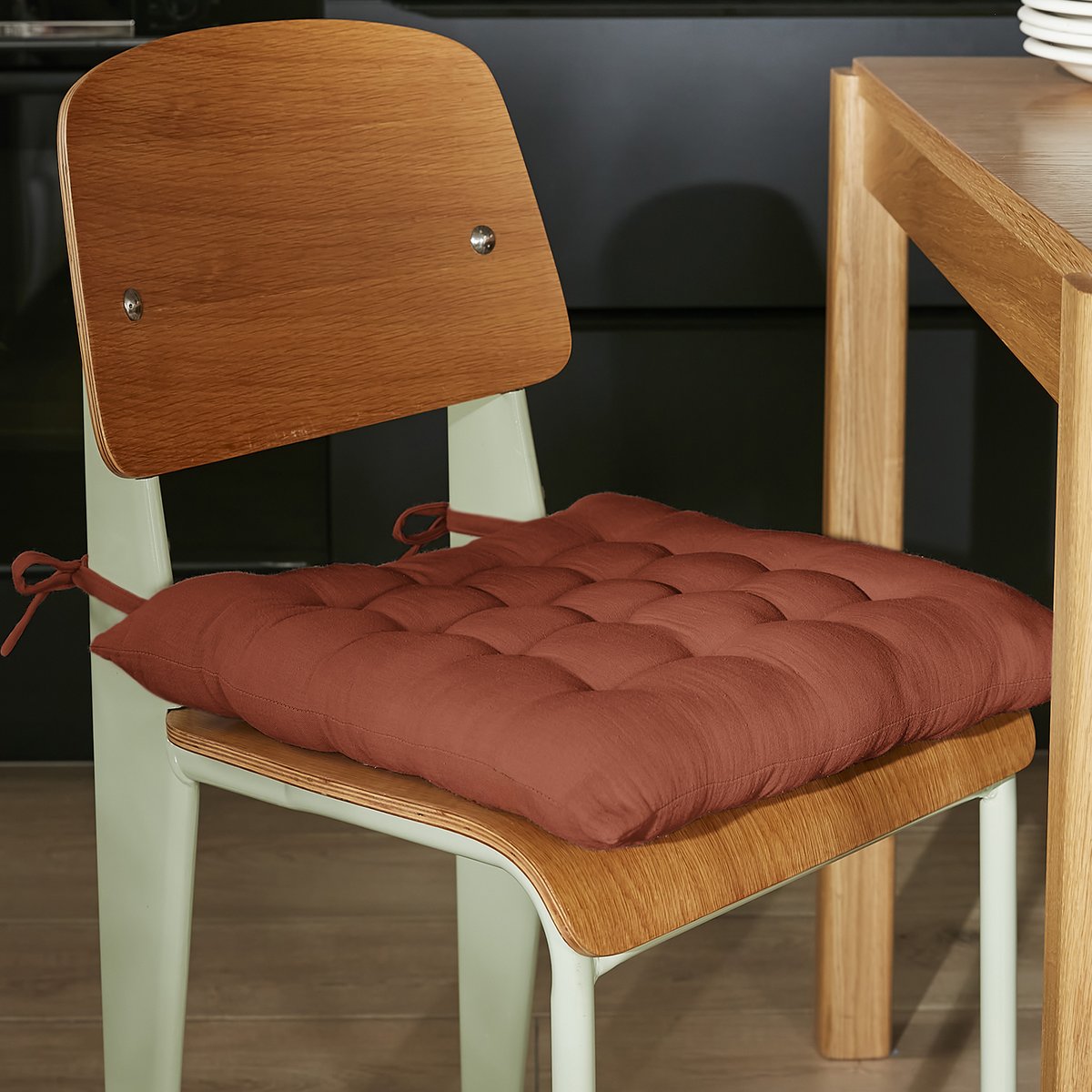 Coussin de chaise 40x40 cm Gaze de Coton Terra Terracotta terracotta, EDEN