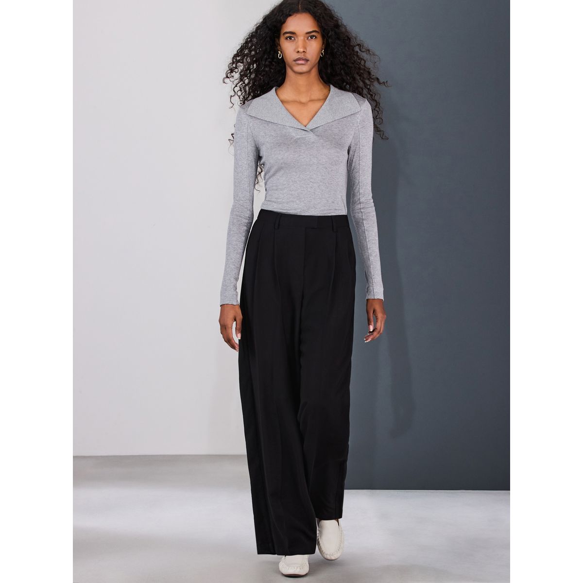 Pantalon large noir, NEXT