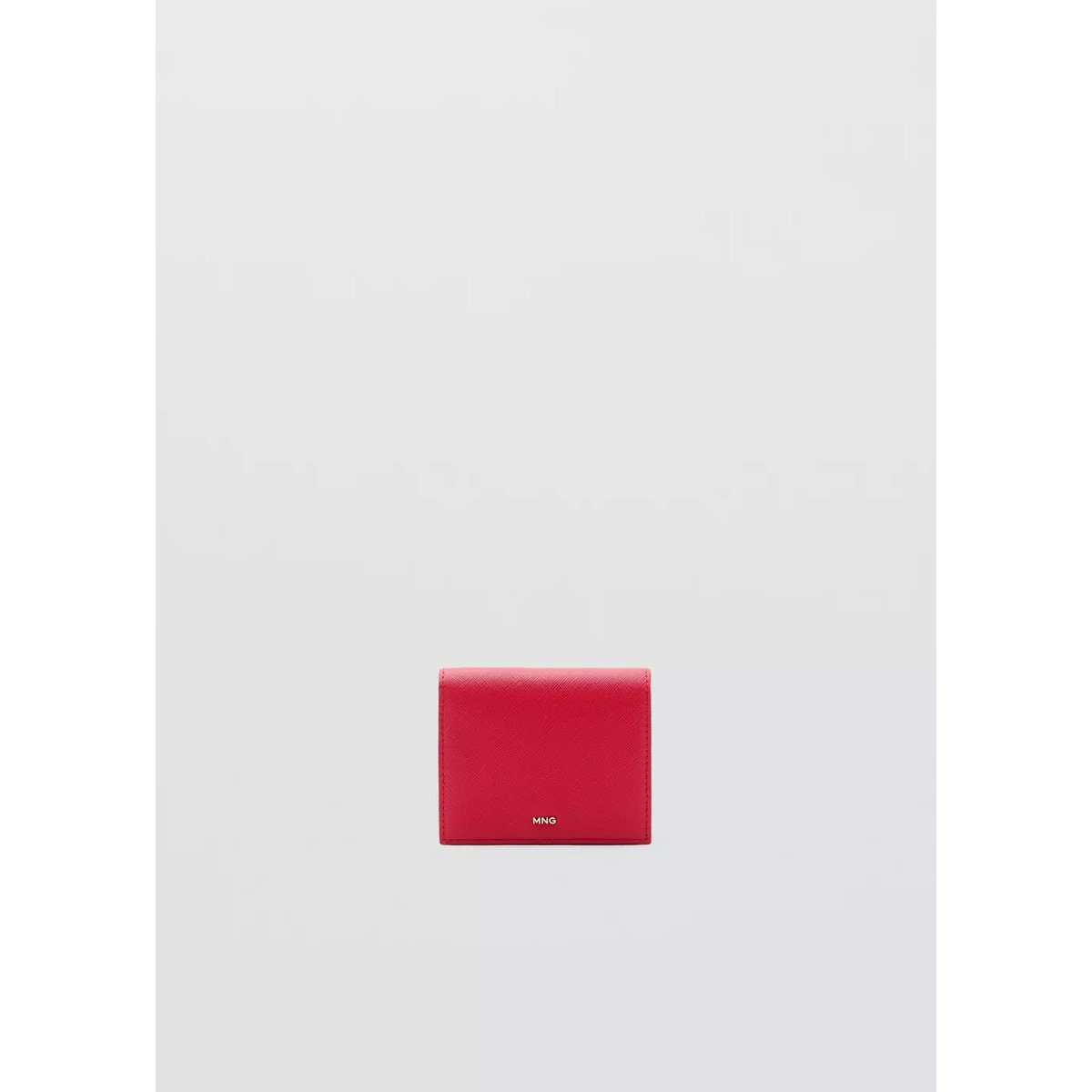 Portefeuille petit effet saffiano rouge, MANGO