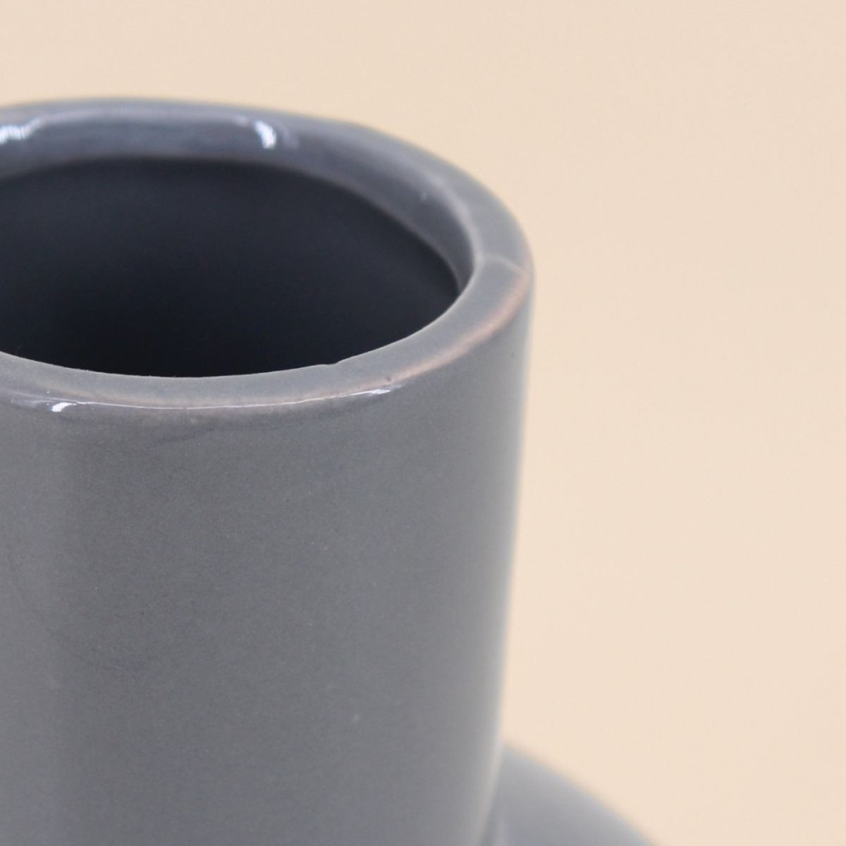 Vase en céramique, H17cm gris, ORNAMI