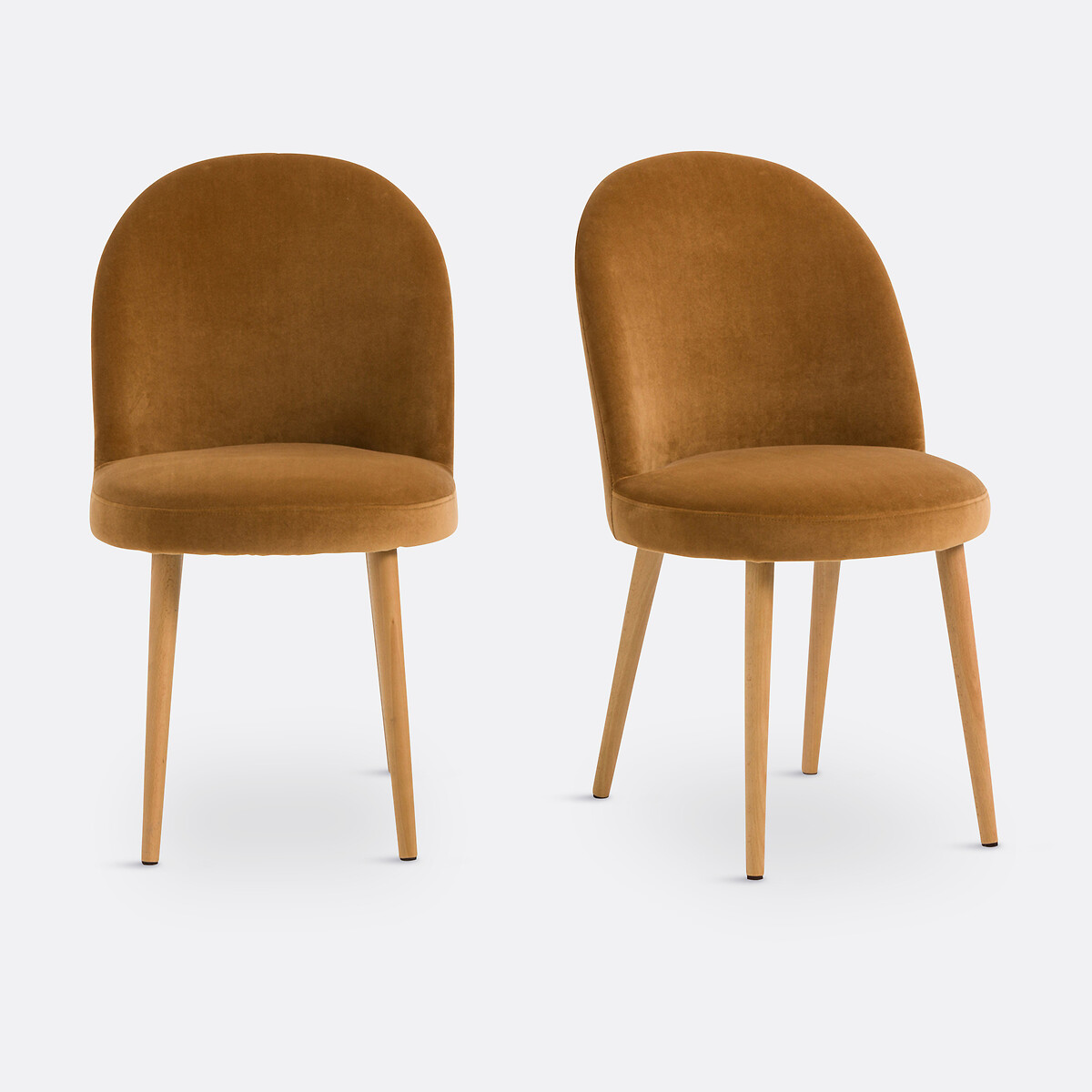 Set van 2 fluwelen stoelen, Inès goudkleur oker, LA REDOUTE INTERIEURS