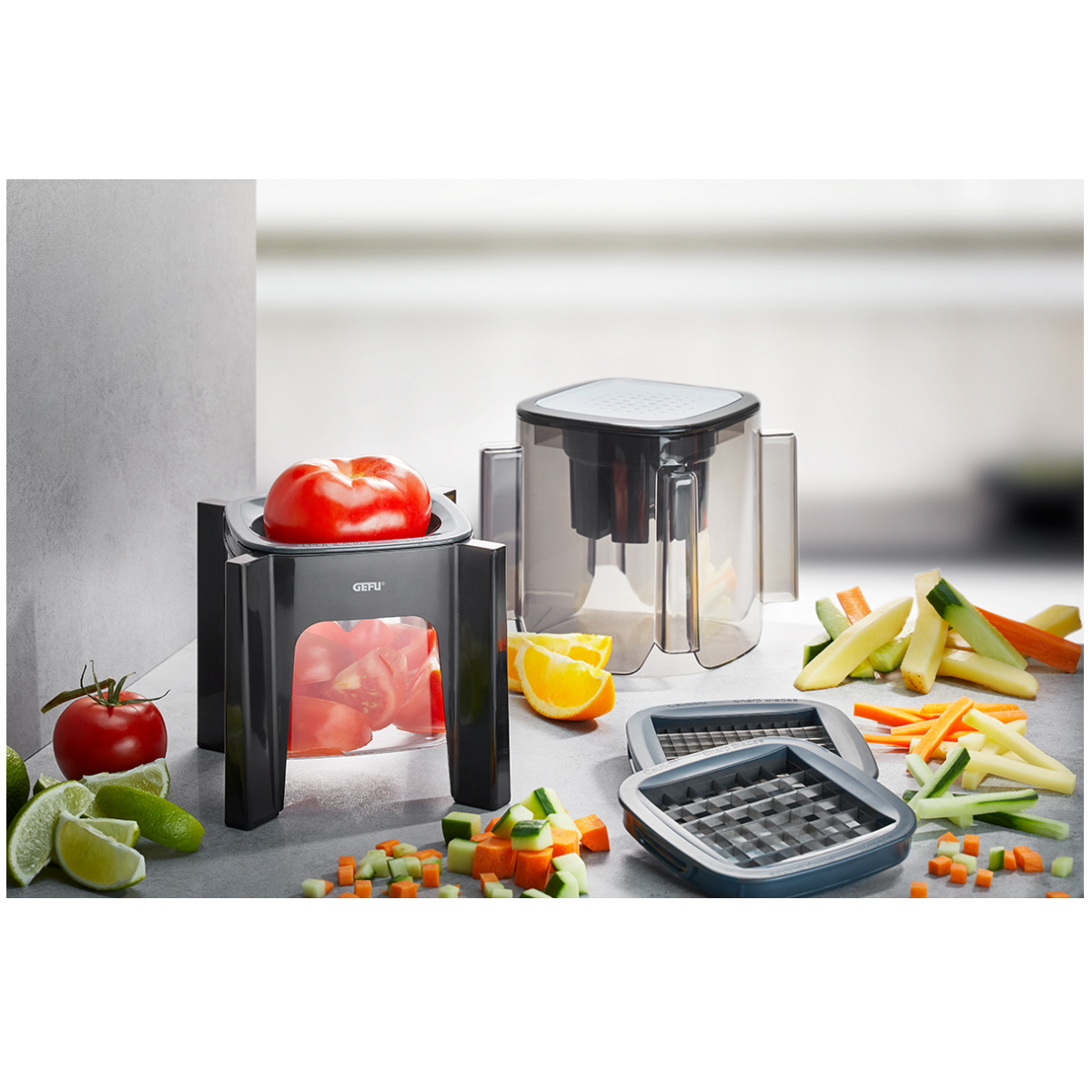 Coupe-fruits et légumes manuel TRICUT noir, GEFU