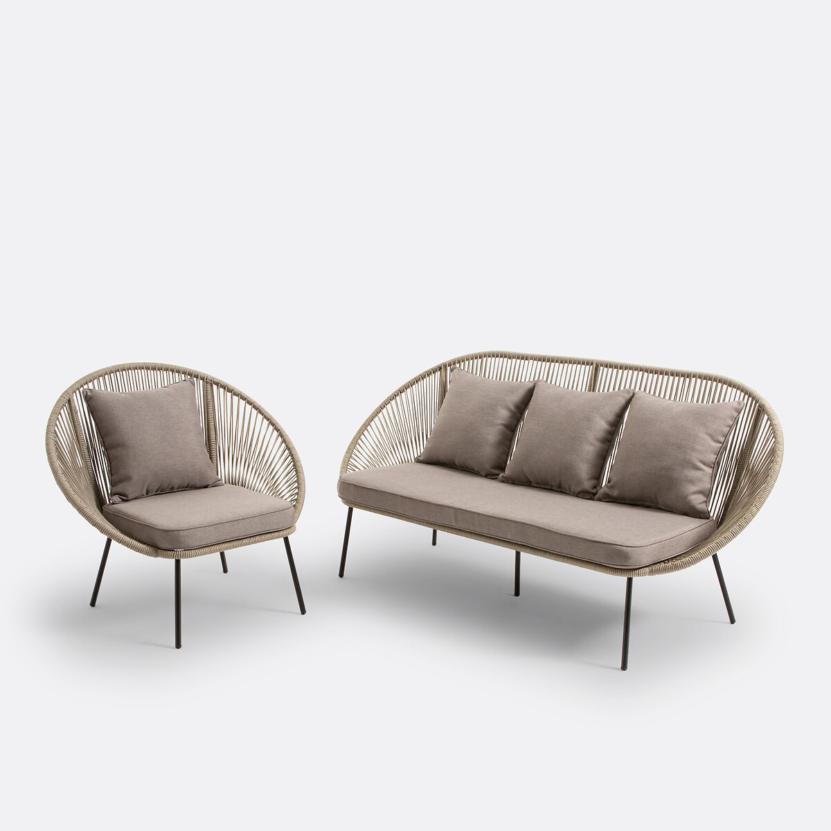 Canapé 3 places de jardin Jiraya beige, LA REDOUTE INTERIEURS