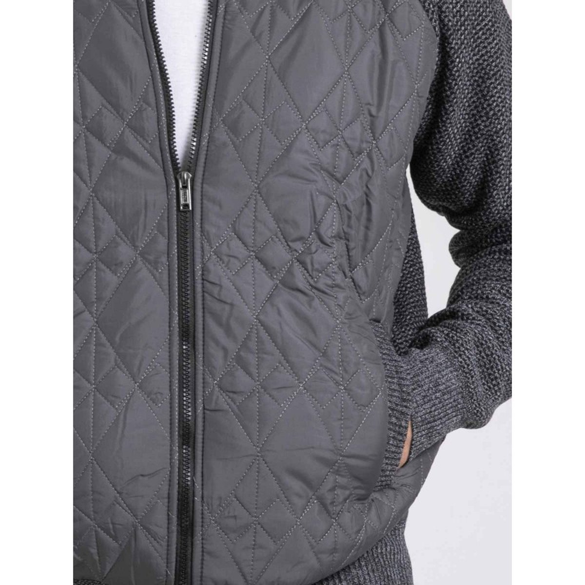 Gilet Col Montant Doublure Sherpa Lamantin gris, RITCHIE