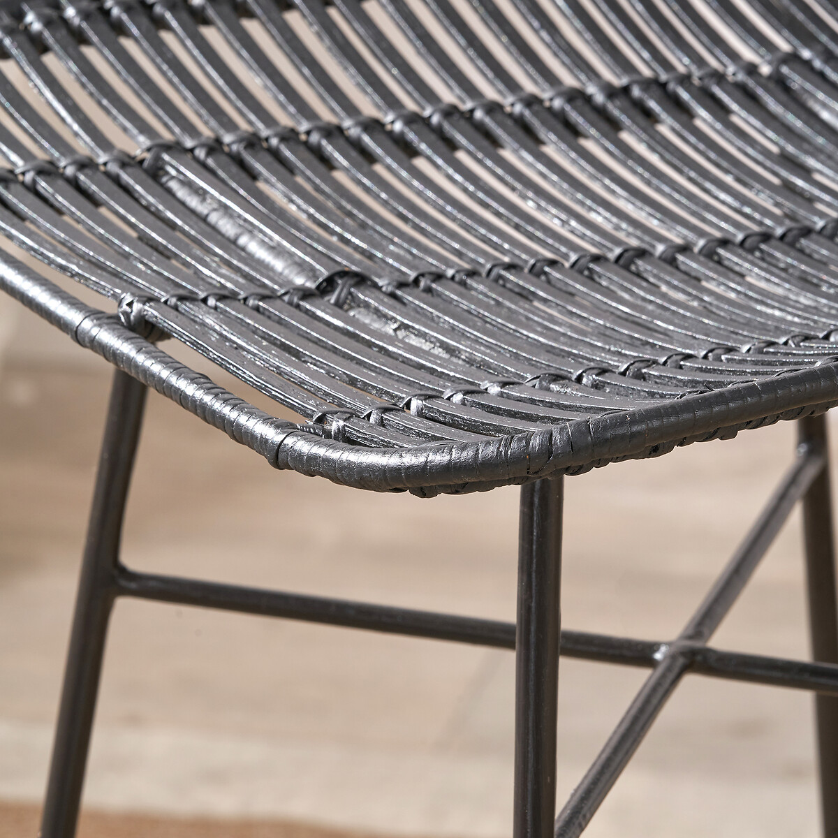 Nerano Rattan & Metal Bar Stool black, SO'HOME