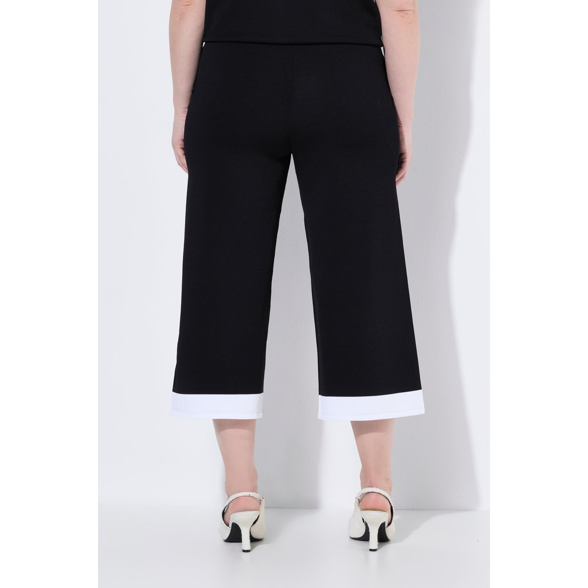 Jupe-culotte en maille, longueur mi-mollet noir, ULLA POPKEN