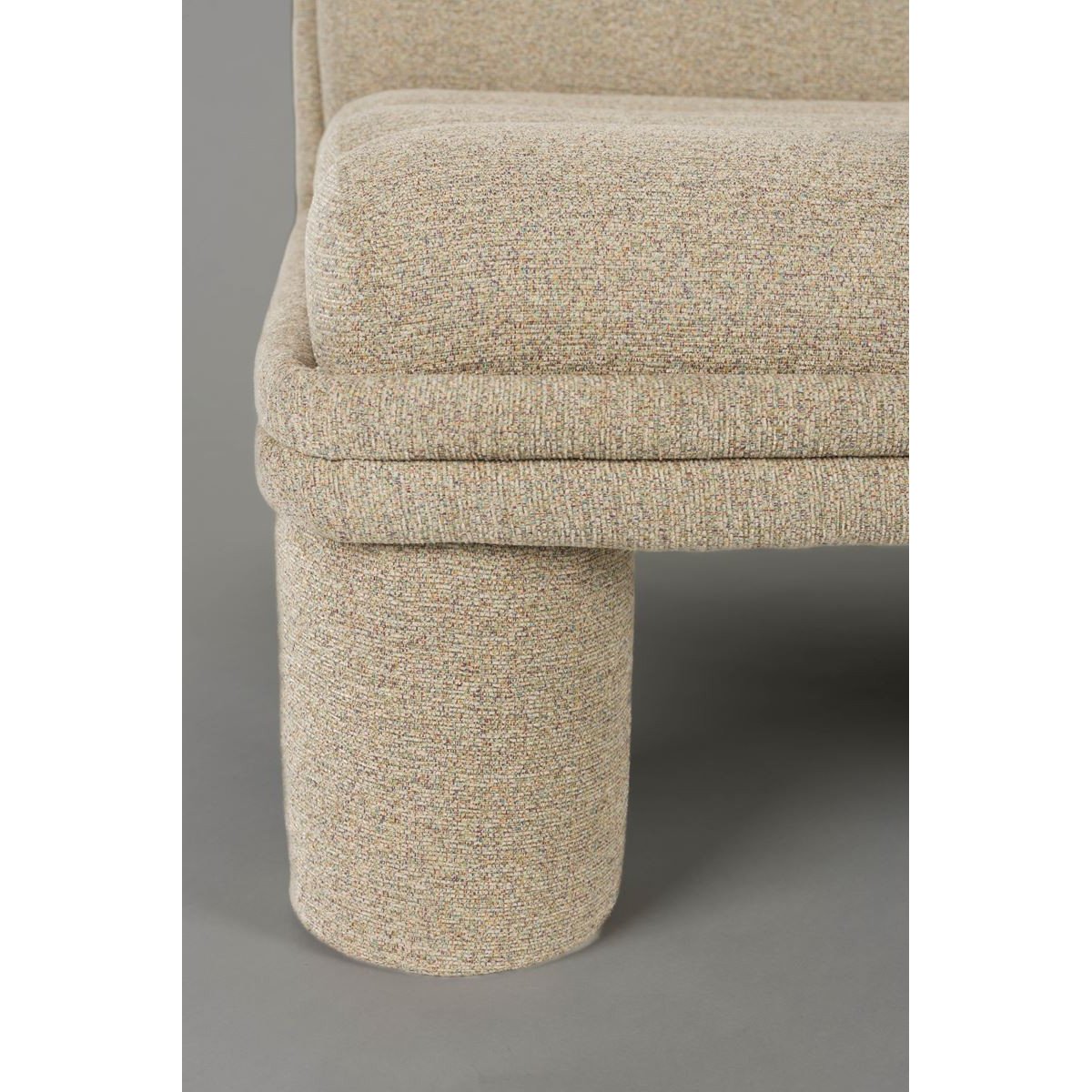Fauteuil design pivotant en tissu, bohème, SEINA beige, DUTCHBONE