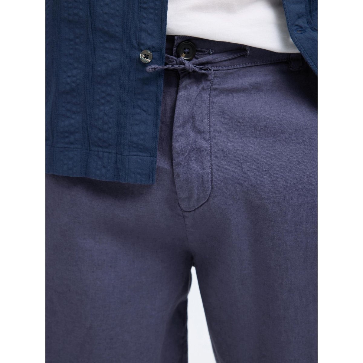 Short En Lin Mélangé bleu - oceana, SELECTED