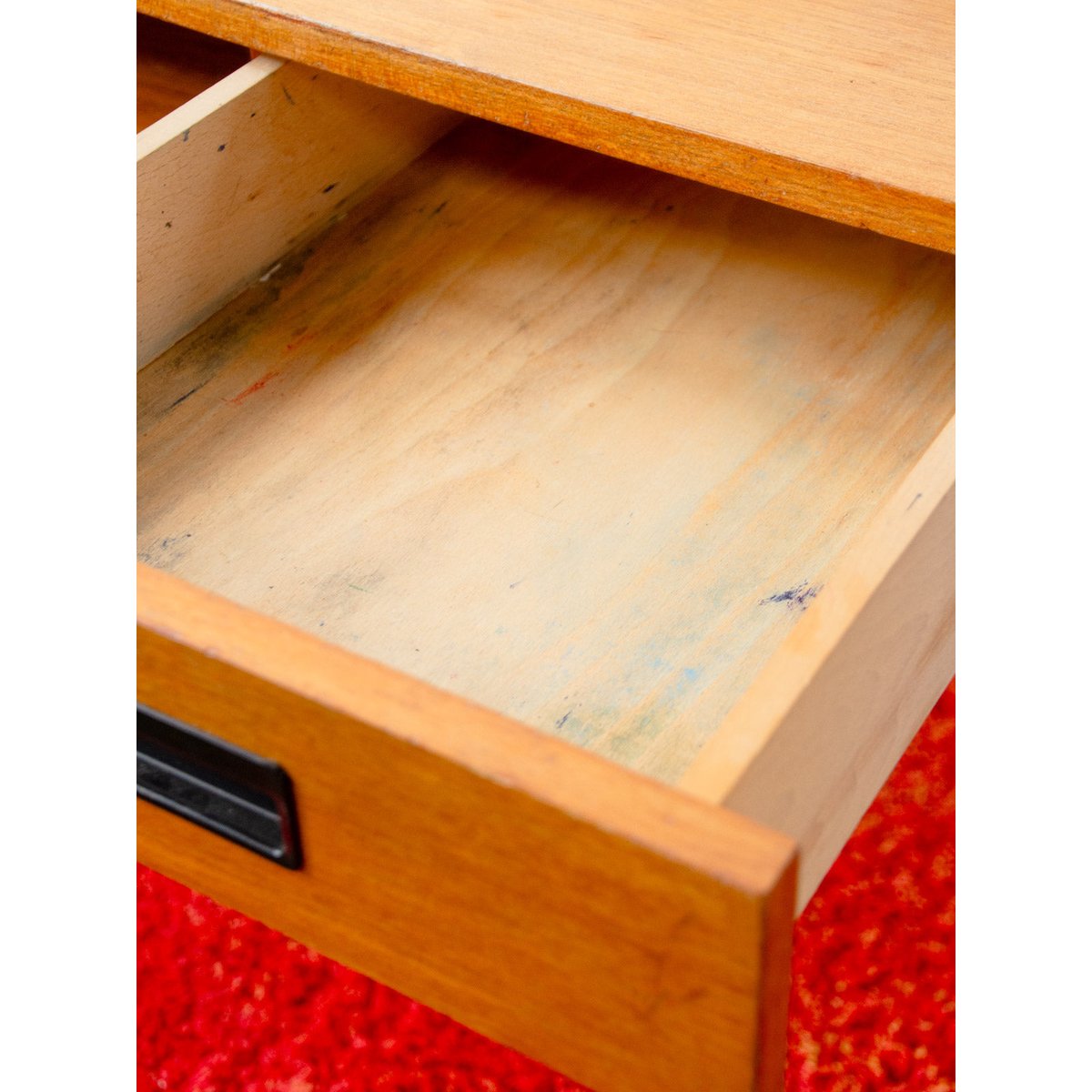 Bureau en chêne Yvan N°591 - Bon état bois clair, DEBONGOUT