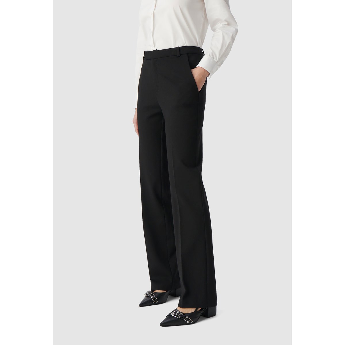 Pantalon de costume ajusté maille Milano BUSINESS COLLECTION noir, IKKS