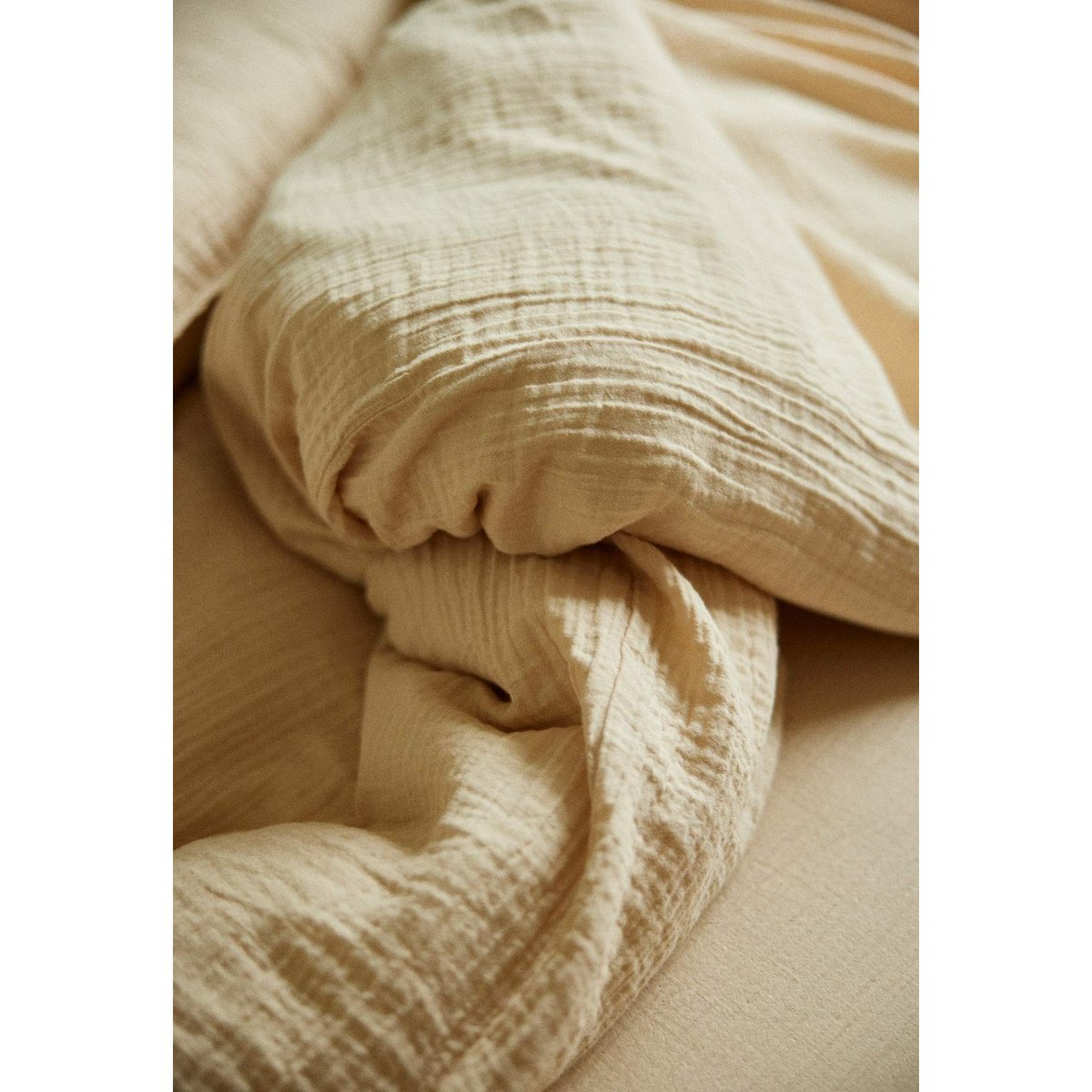 Housse de couette en gaze de coton jaune ivoire, GABRIELLE PARIS