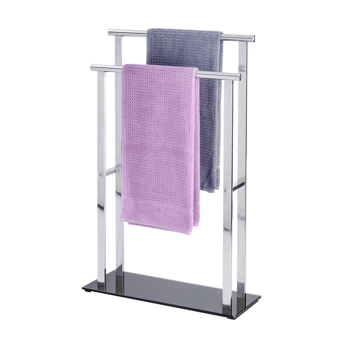 Porte-serviettes double barre en acier inoxydable LAVA gris, WENKO