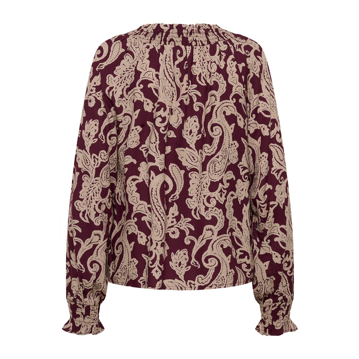Blouse à manches longues rouge winetasting paisley, CREAM
