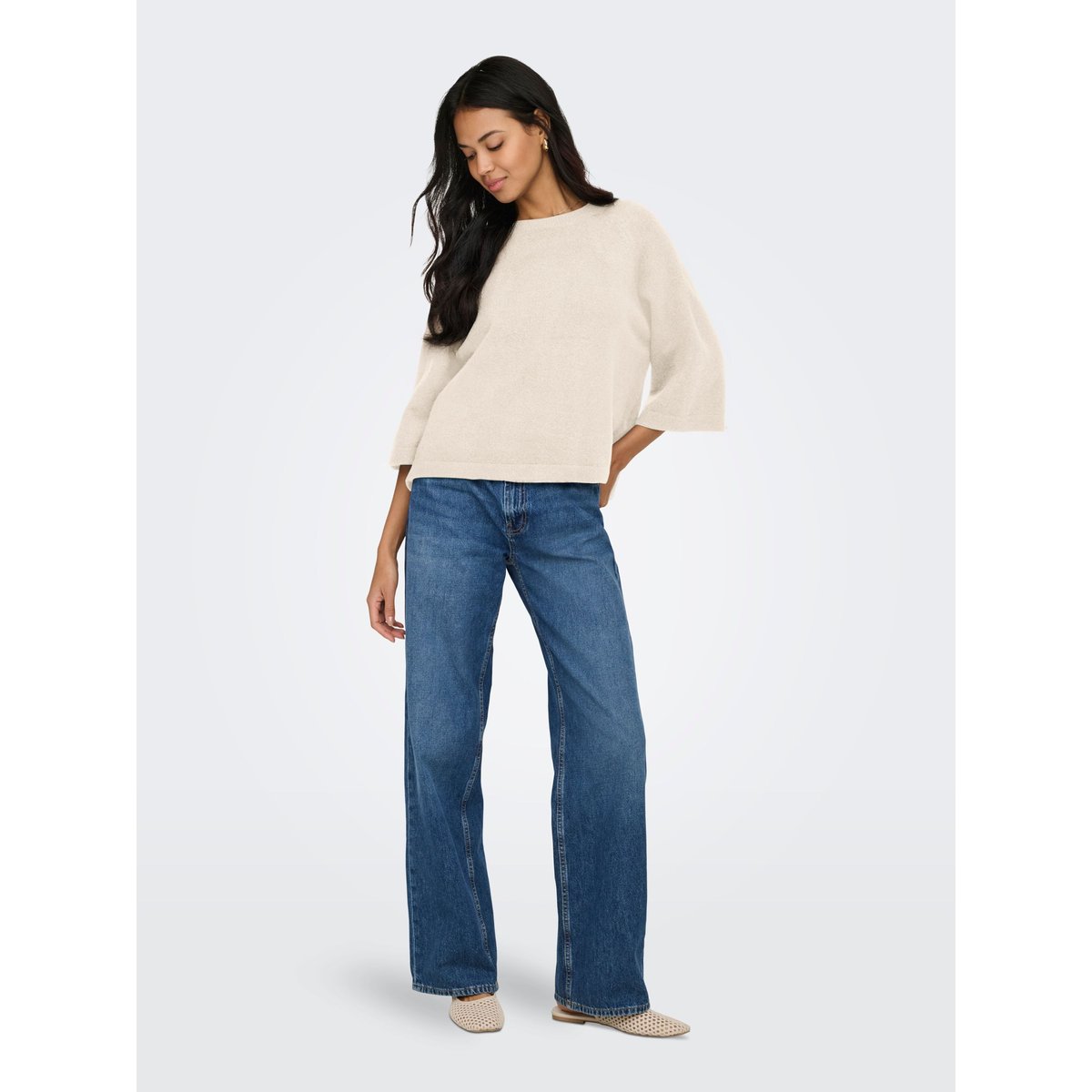 Pull manches 3/4 col rond birch, ONLY