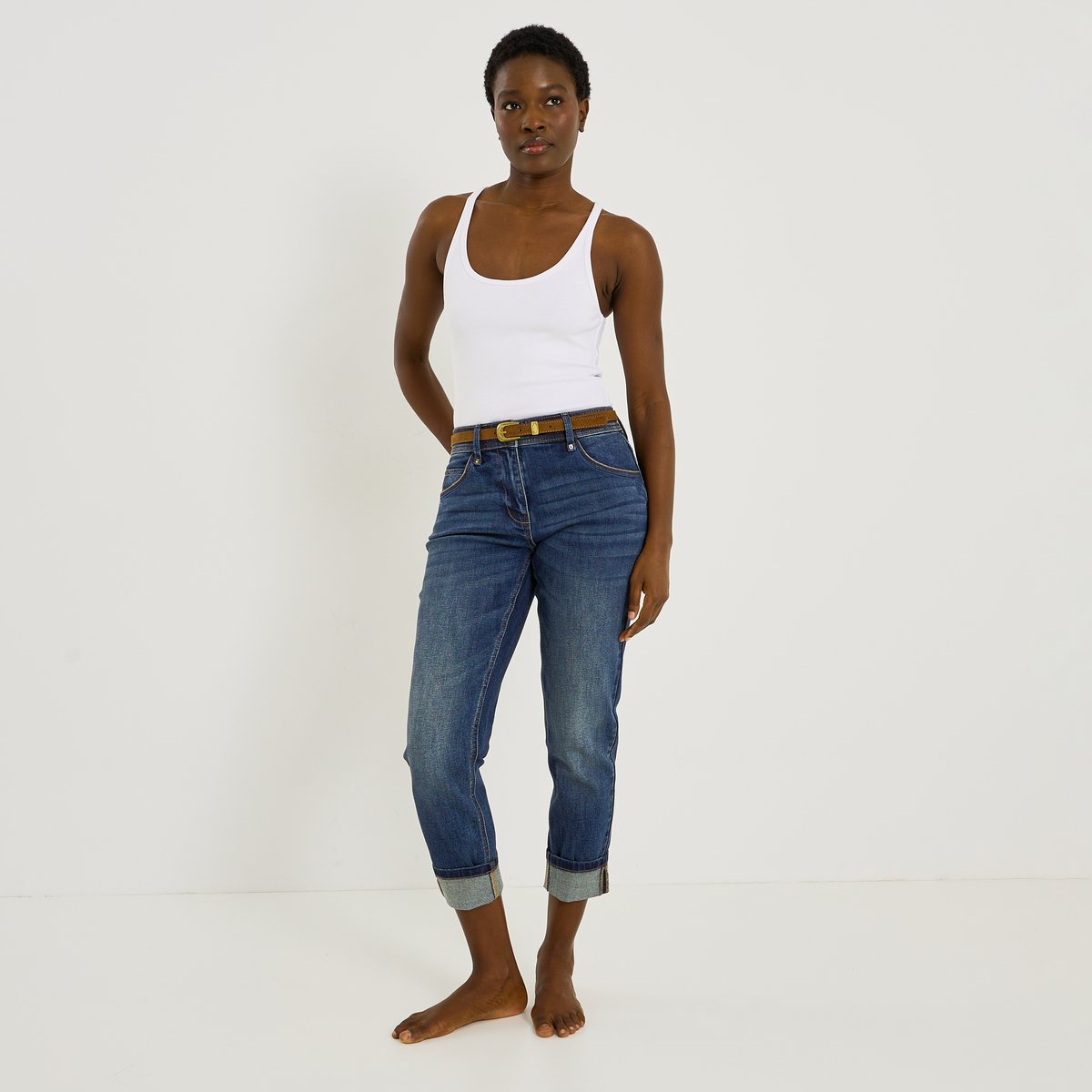 Jean boyfriend SEATLLE BF01 bleu dark stone, GRAIN DE MALICE
