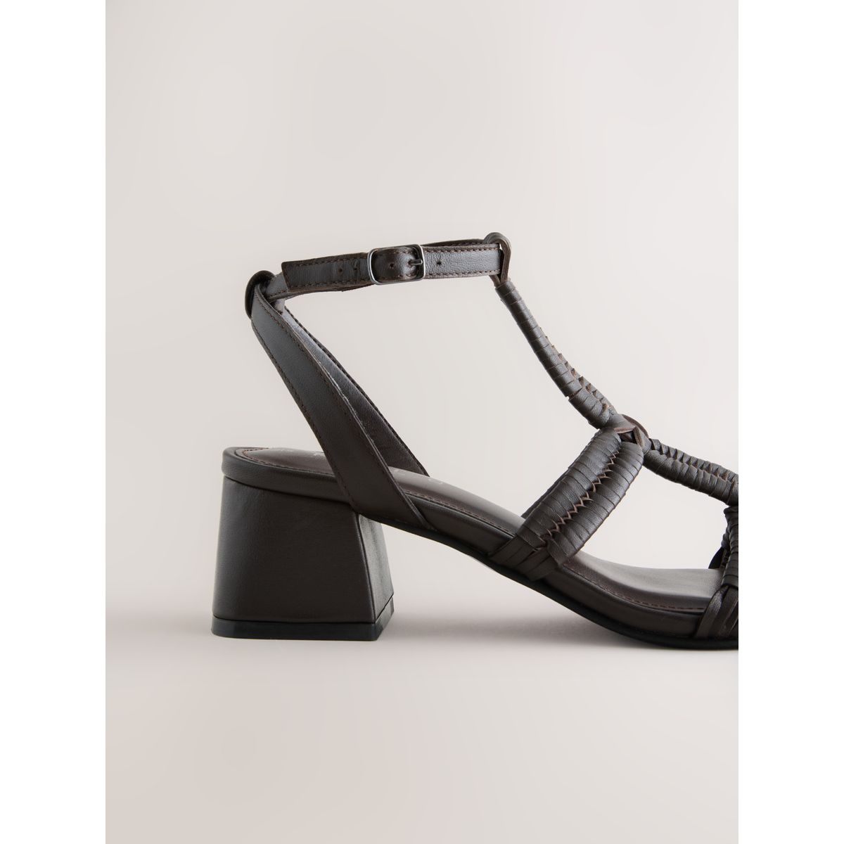 Sandales cuir talon carré forever comfort® marron chocolat, NEXT