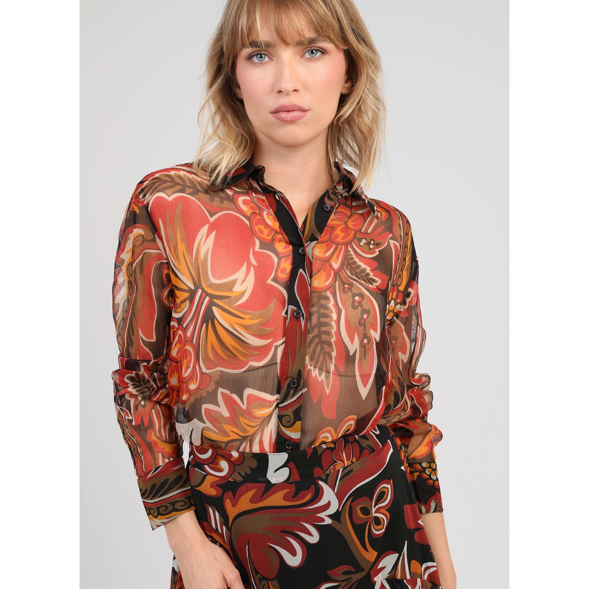 Chemise SABELYNA tosca noir, AN'GE