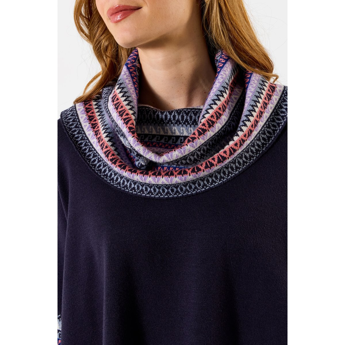 Poncho à Manches en Maille Bobo d'Hiver bleu, JOE BROWNS