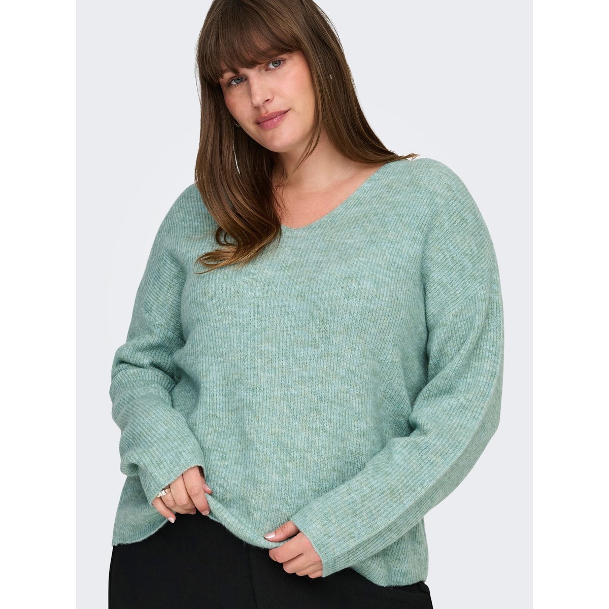 Pull En Maille blue surf, ONLY CARMAKOMA