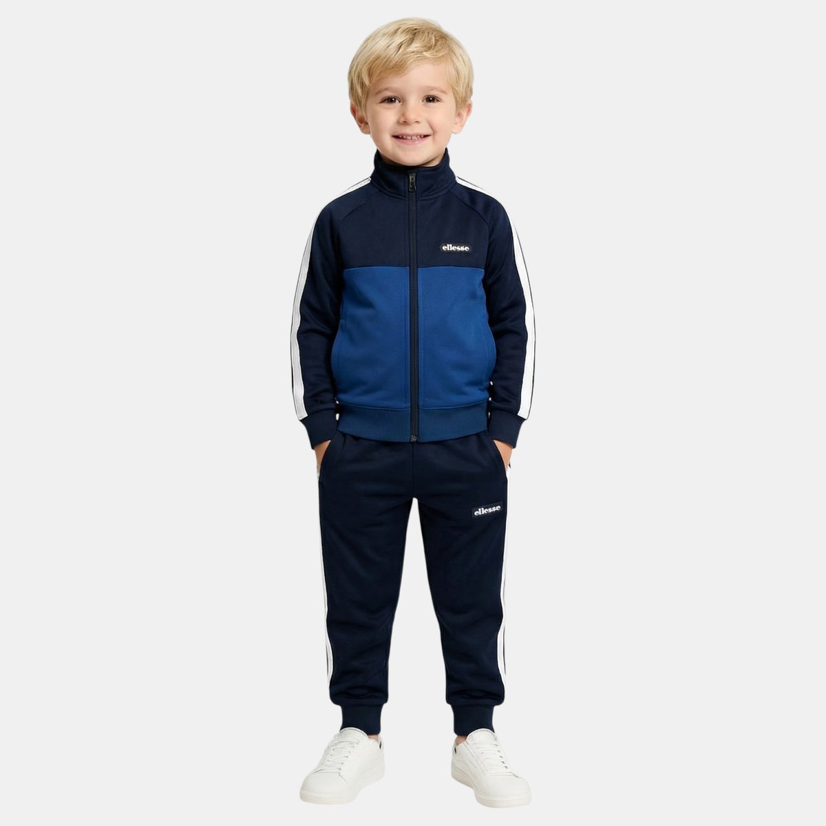 Ensemble veste zippée col montant et pantalon de jogging TRACK bleu marine, ELLESSE