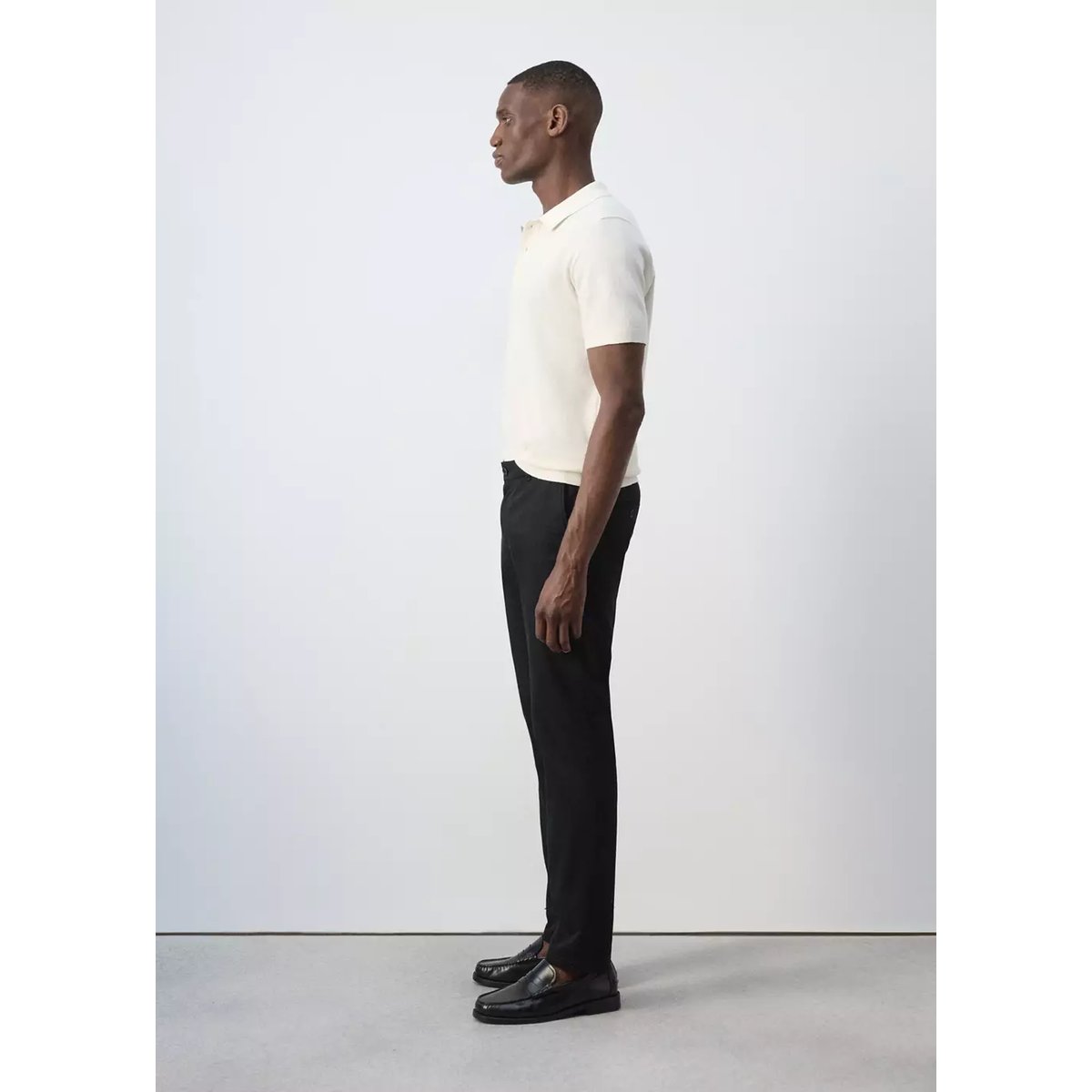 Pantalon Barna slim-fit en sergé noir, MANGO MAN