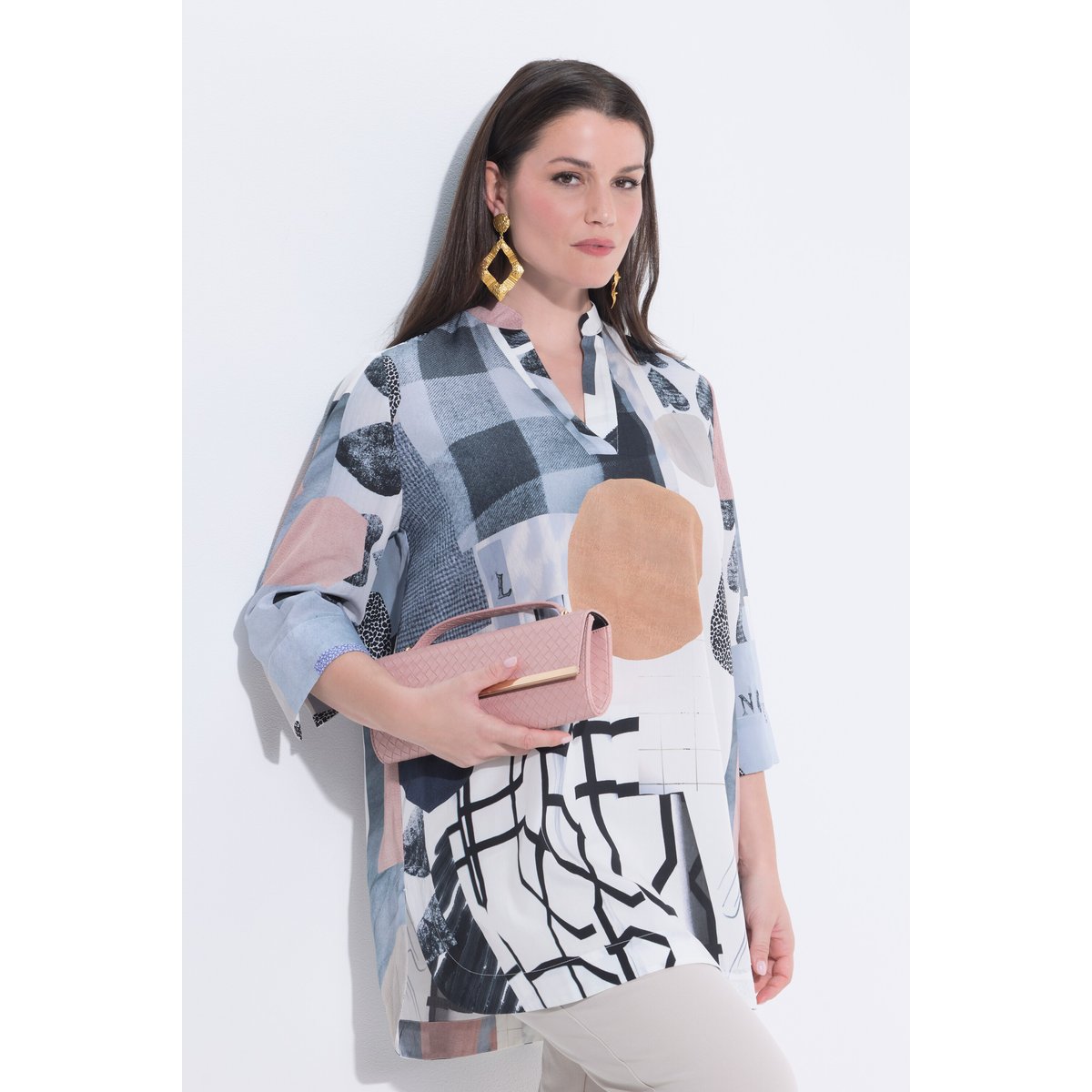 Tunique en Lyocell motif cœurs blanc neige, ULLA POPKEN