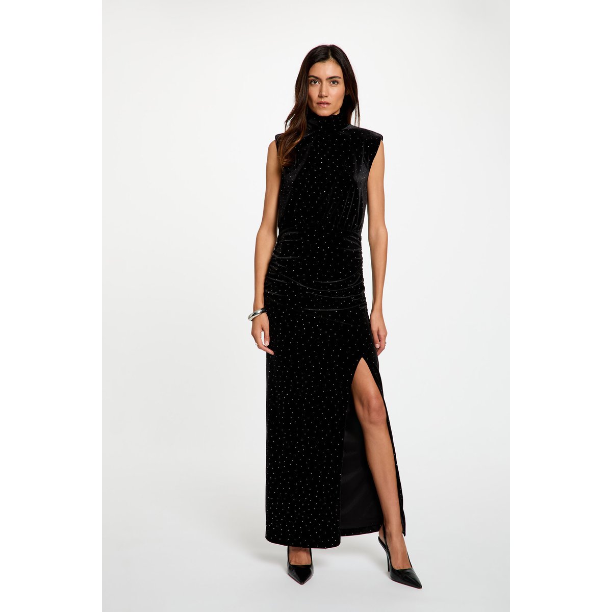 Robe longue velours noir, MORGAN