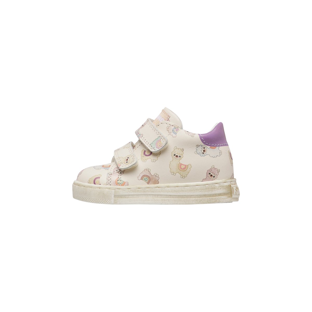 Baskets en cuir WOMPA VL blanc-lilas-, FALCOTTO