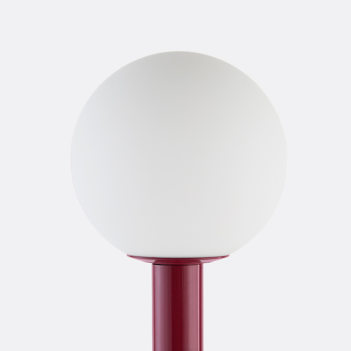Staande lamp met legplank, van ijzer, opaline en glas, hoogte 149 cm, TEDY bordeaux , LA REDOUTE INTERIEURS