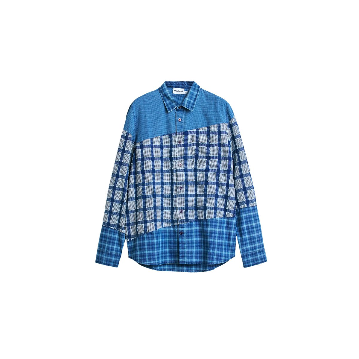 Chemise patch à carreaux bleu, DESIGUAL