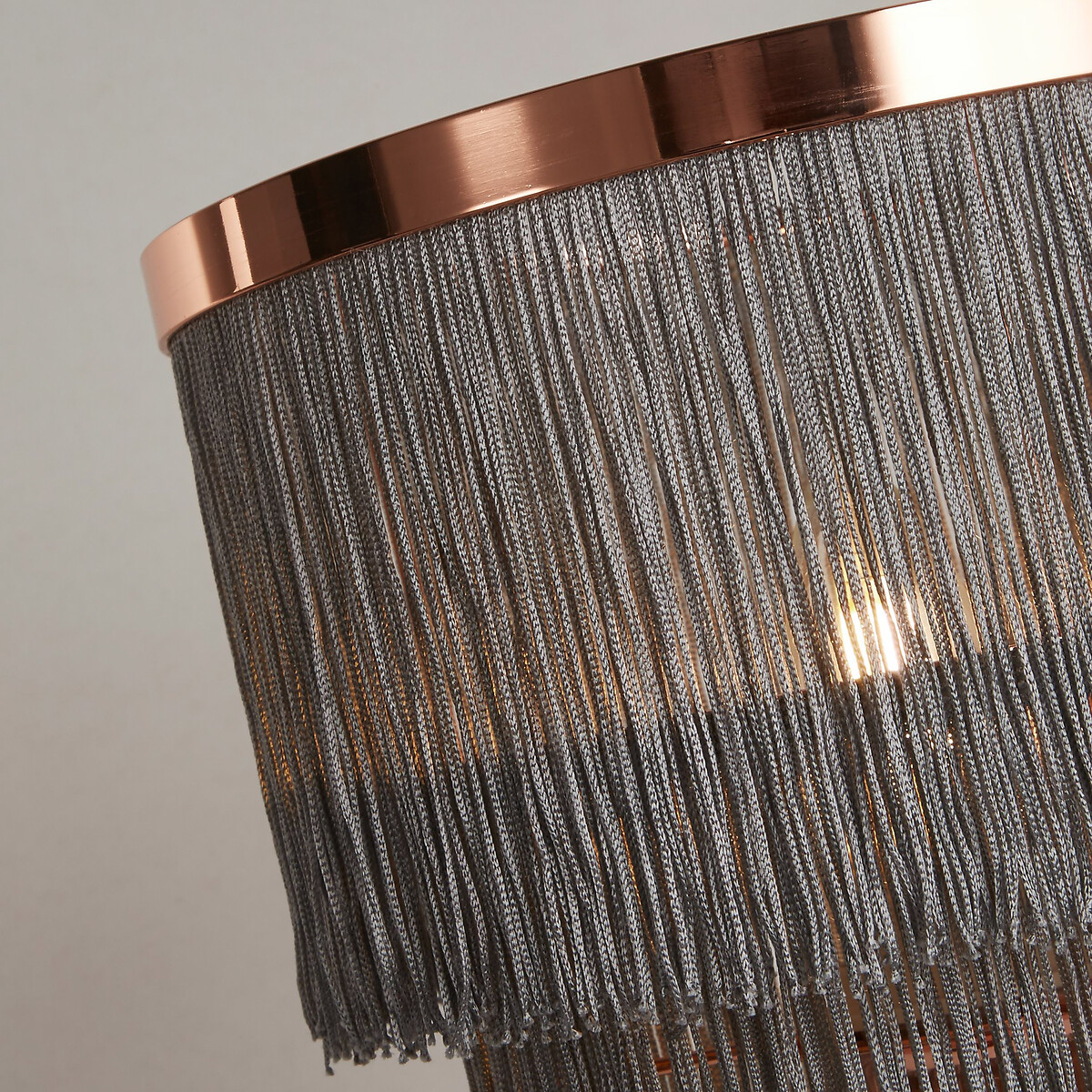 Revere 2-Tier Fringed Table Lamp in Rose Gold rose gold, SO'HOME
