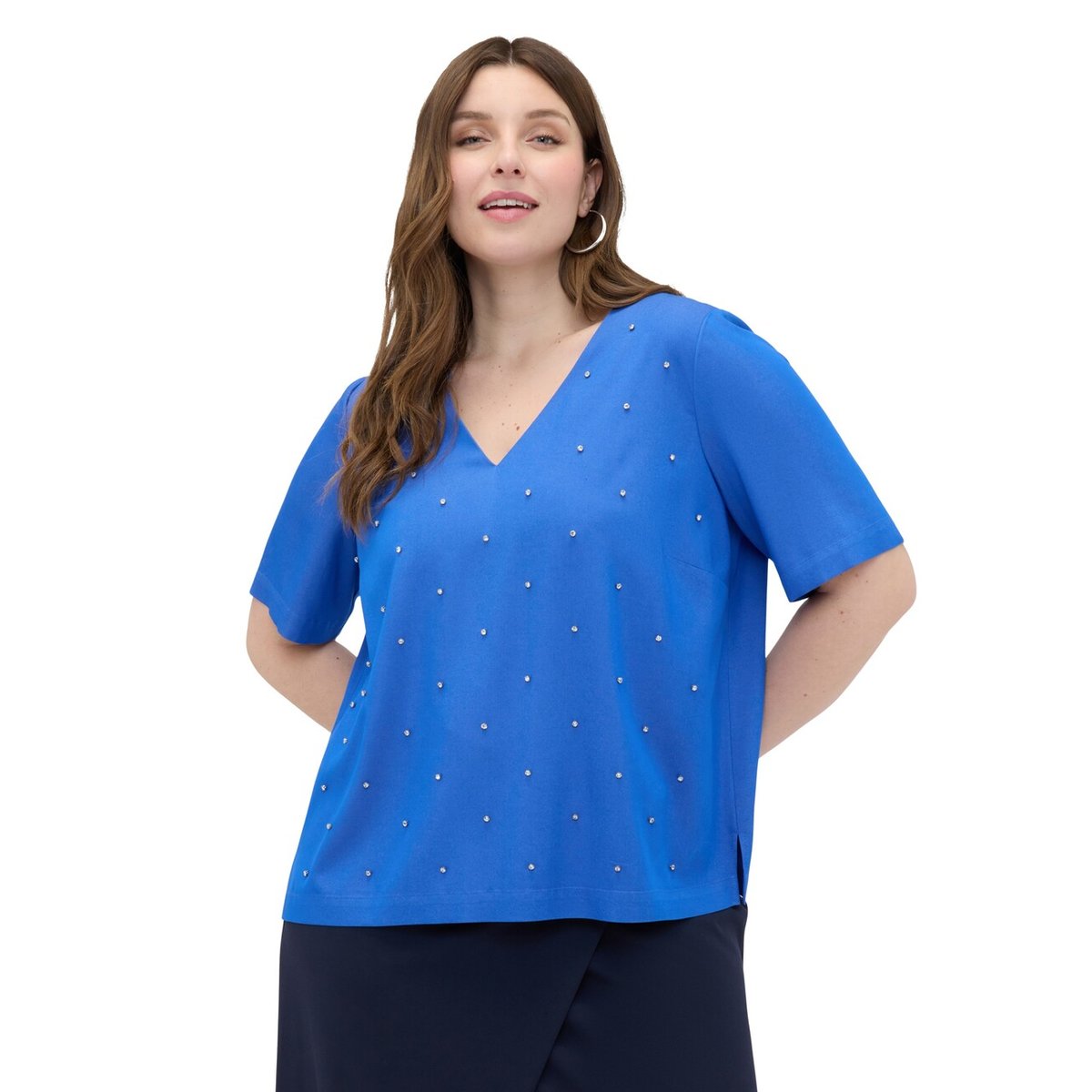 Blouse avec points lumineux bleuet, FIORELLA RUBINO
