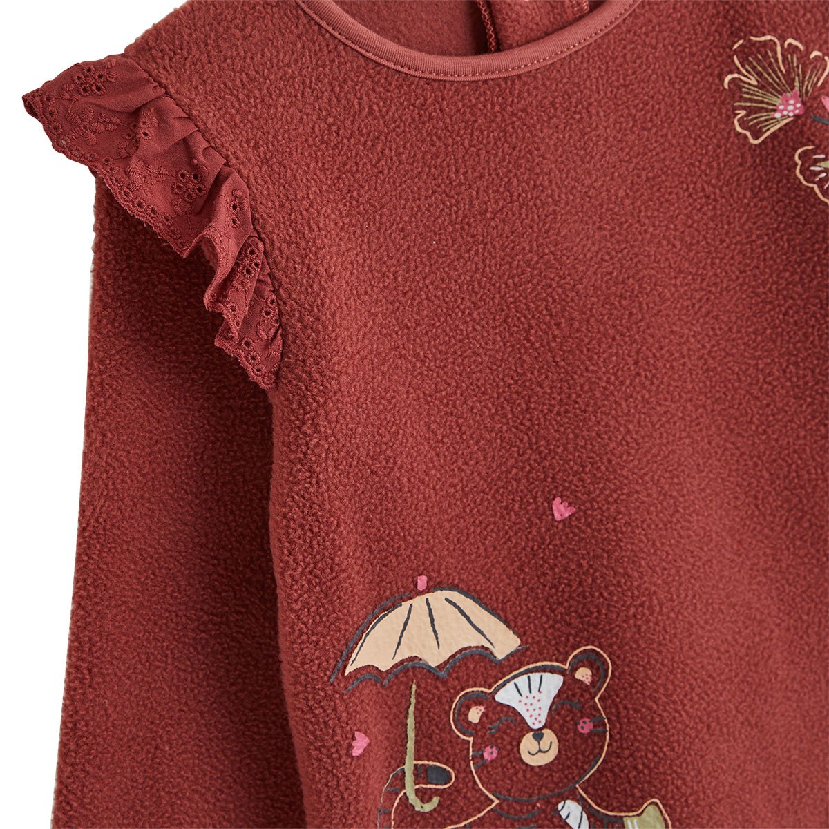 Lot de 2 pyjamas enfant 2 pièces en polaire Léa rose, PETIT BEGUIN
