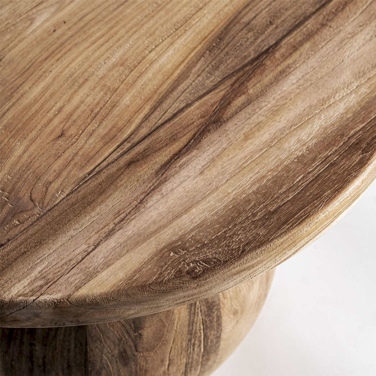Table basse en teck marron clair bois vieilli, RECOLLECTION