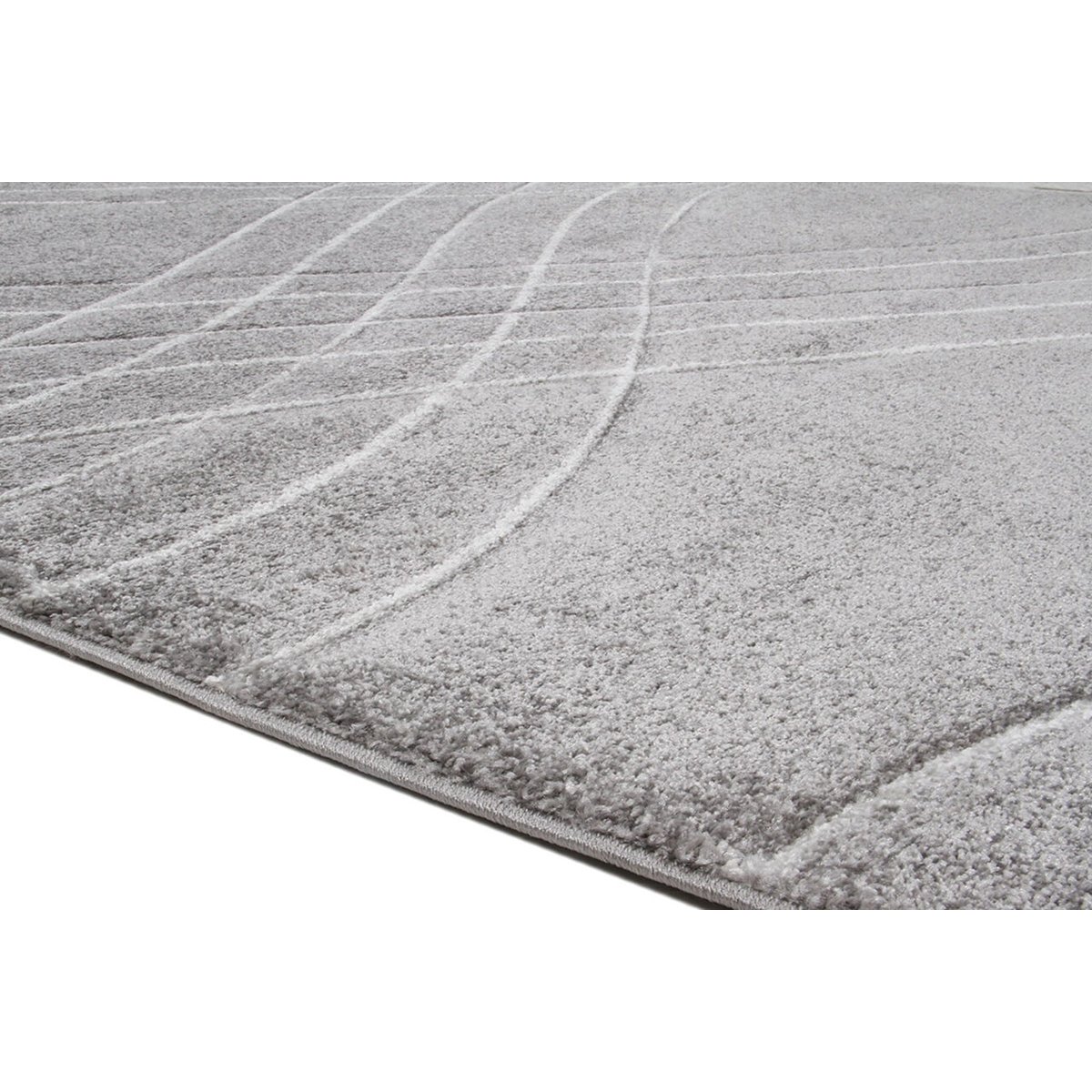 Tapis salon et chambre moderne tissé plat BROWNIE gris, NOVATREND