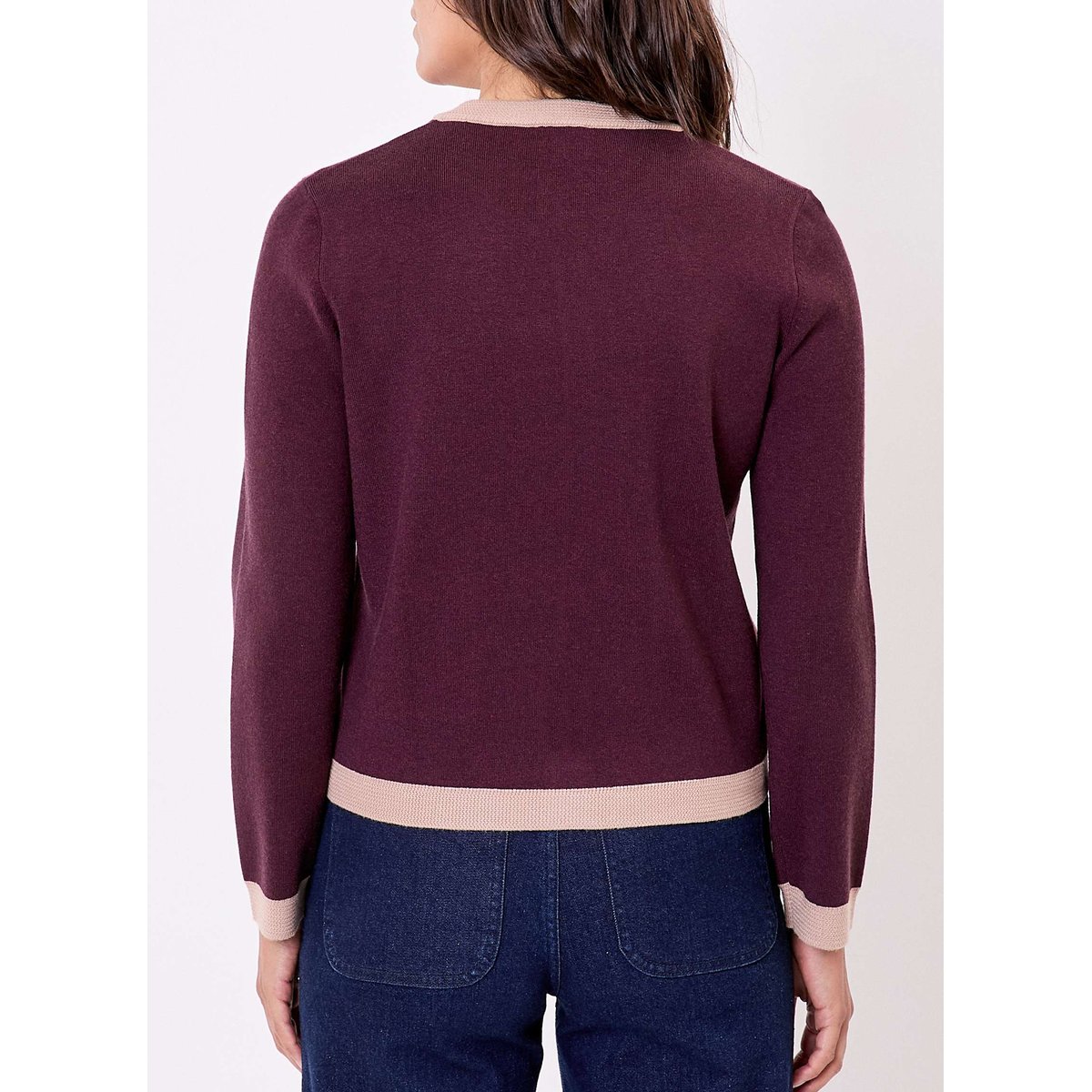 Veste gilet maille compacte ADONIE violet, PRINCESSE NOMADE