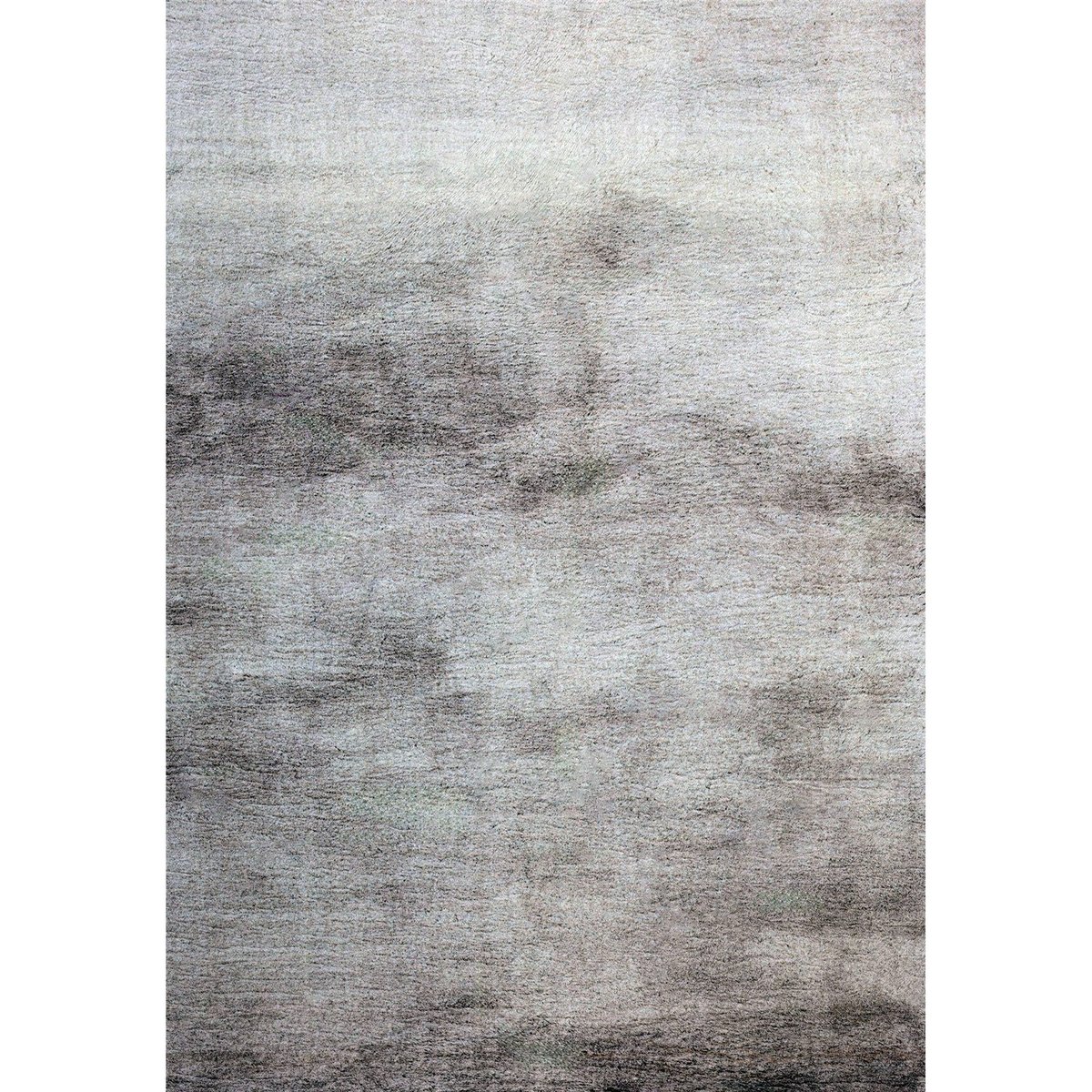 Tapis shaggy en laine, Rectangulaire gris polaire nuancé clair et moyen, ARTE ESPINA