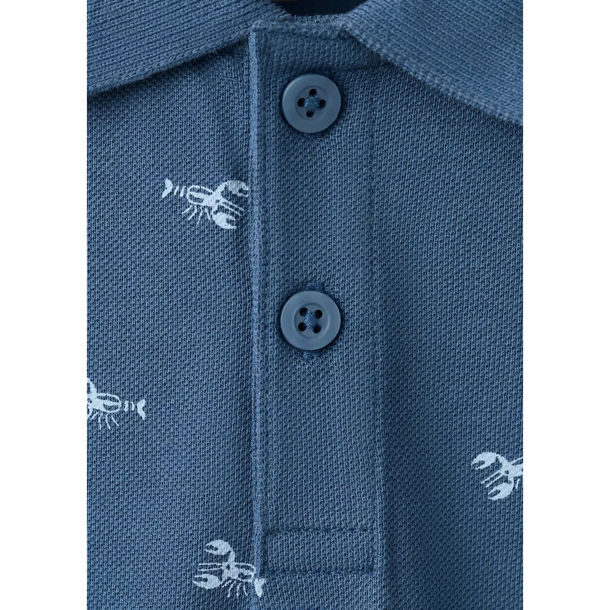 Polo coton imprimé bleu, MANGO KIDS