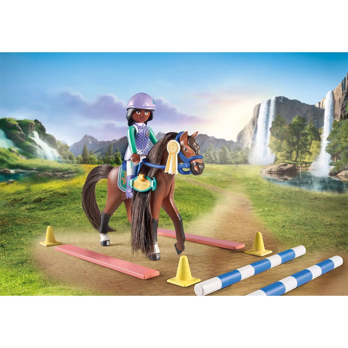 Zoe & Blaze avec parcours d'obstacles multicolore, PLAYMOBIL