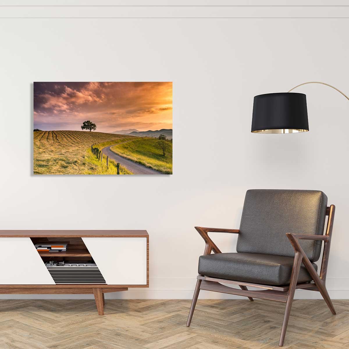 Tableau paysage nature chemin des basques tableau alu dibond, HEXOA