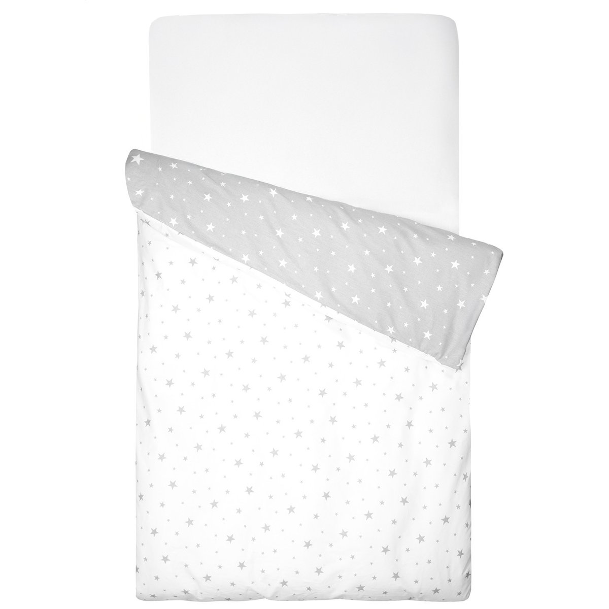 Housse de couette réversible en coton STELLA stella, imprimé étoiles blanc, gris, SEVIRA KIDS
