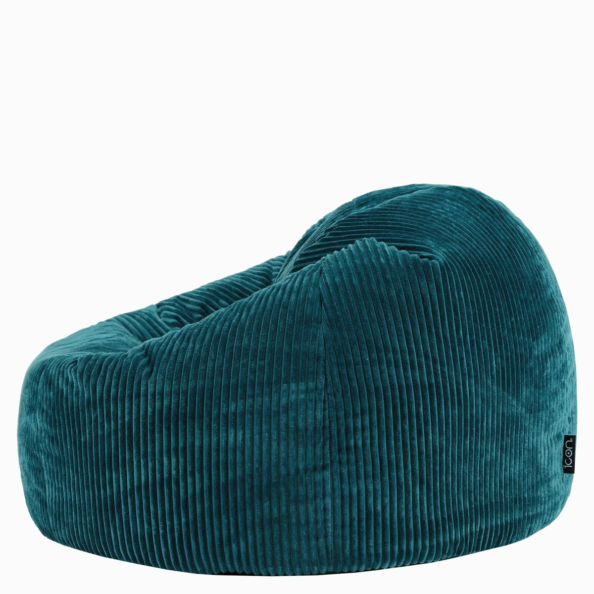 Pouf classique large XL en velours côtelé Oeko-Tex® - KINGSTON bleu canard, ICON