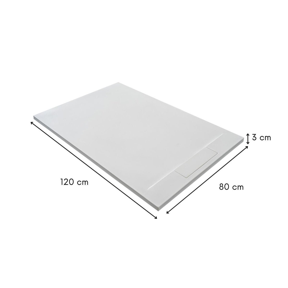 Receveur douche résine lisse blanc extra plat NILA blanc, MOB IN