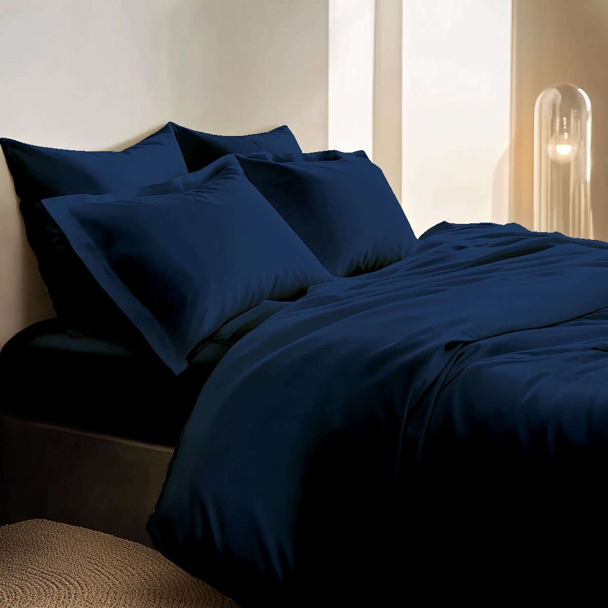 Drap housse Percale de coton thermorégulée marine, DODO