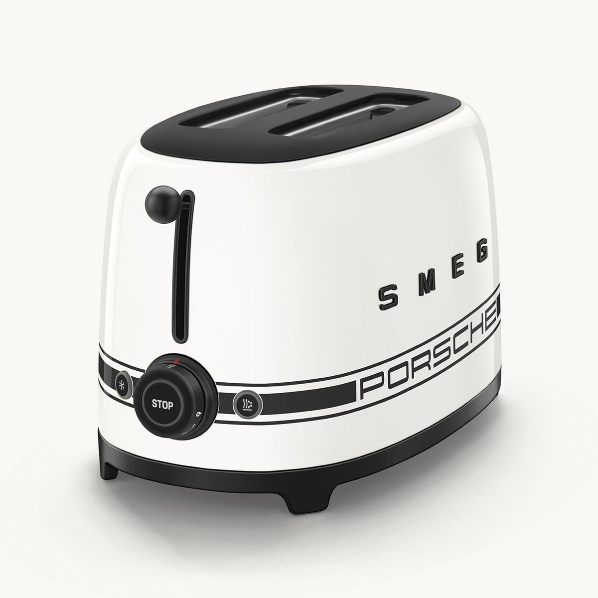 Grille-pain 2 fentes 2 tranches TSF01 blanc carrara brillant, SMEG