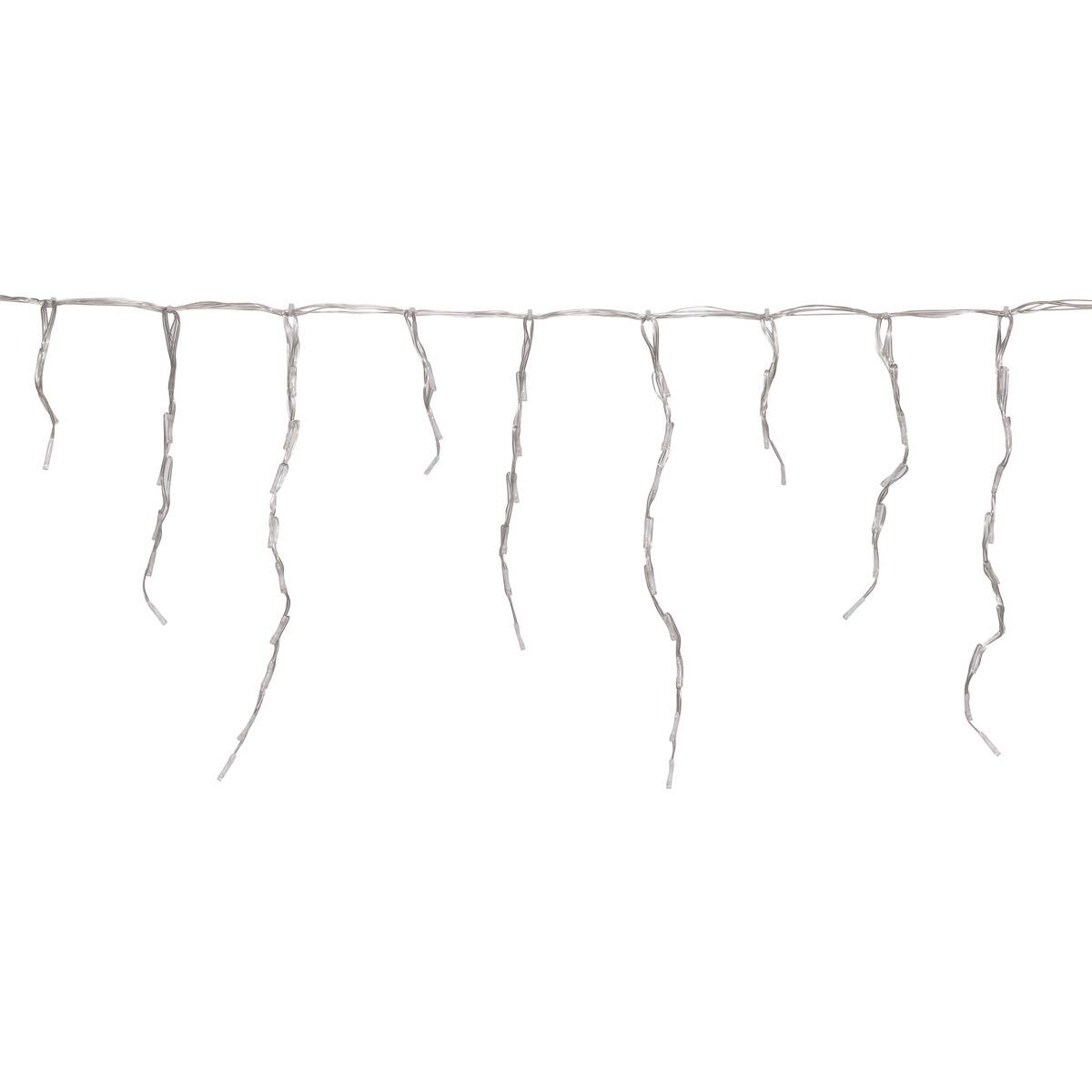 Rideau lumineux stalactite d'extérieur 10 m 600 LED blanc froid à effets avec minuteur sur secteur blanc froid, FEERIC LIGHTS & CHRISTMAS