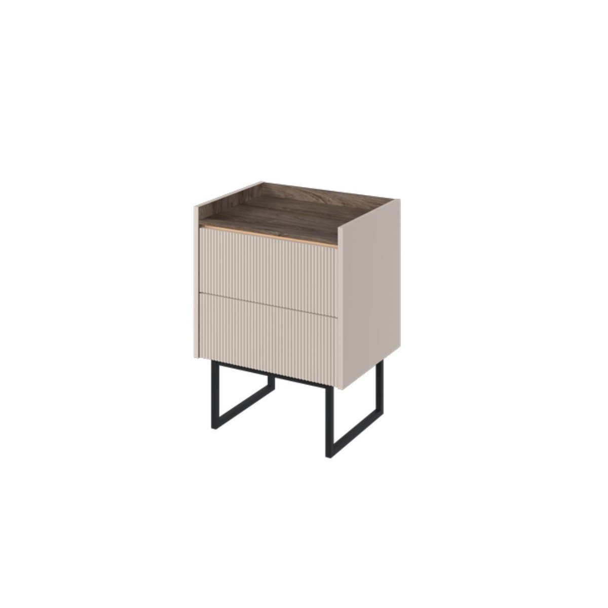 Table de chevet Panneaux de particules, LOUNA beige, BOBOCHIC