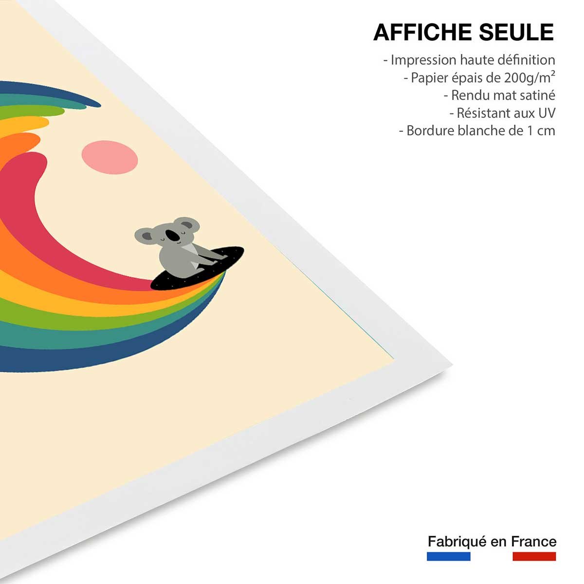 Affiche surf and koala affiche seule, HEXOA