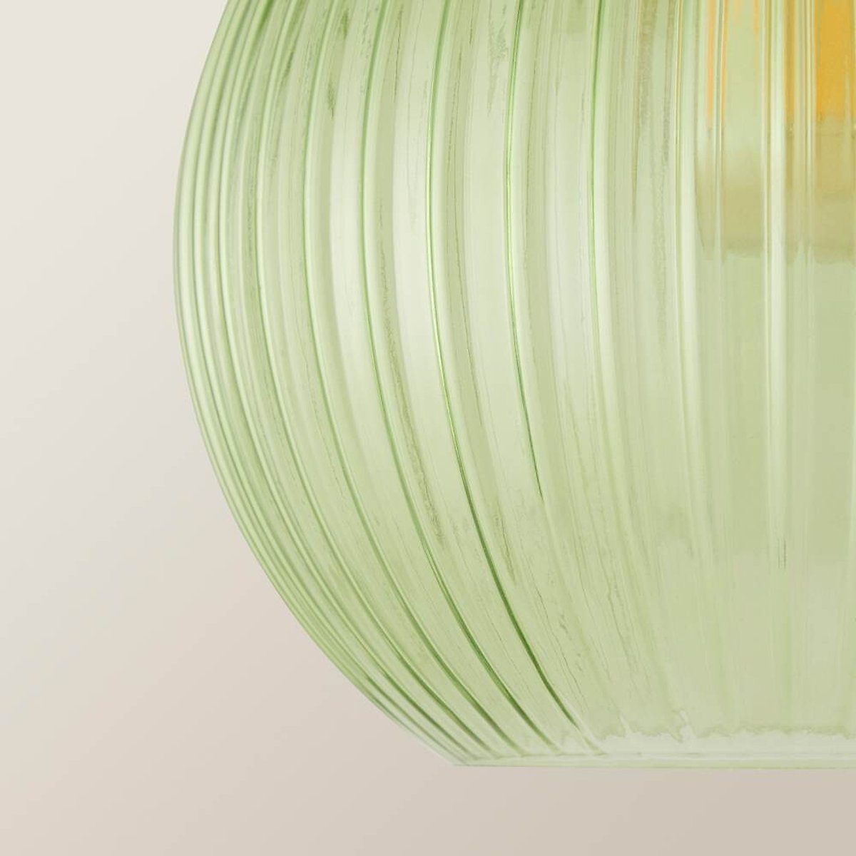 Maddy Ribbed Glass Easy Fit Pendant Shade green, ÉDITÉ